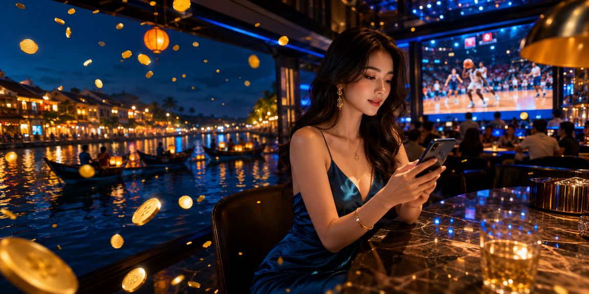 Người hâm mộ bóng rổ tại Hội An theo dõi kèo thể thao và kiểm tra bonus tài khoản trên điện thoại