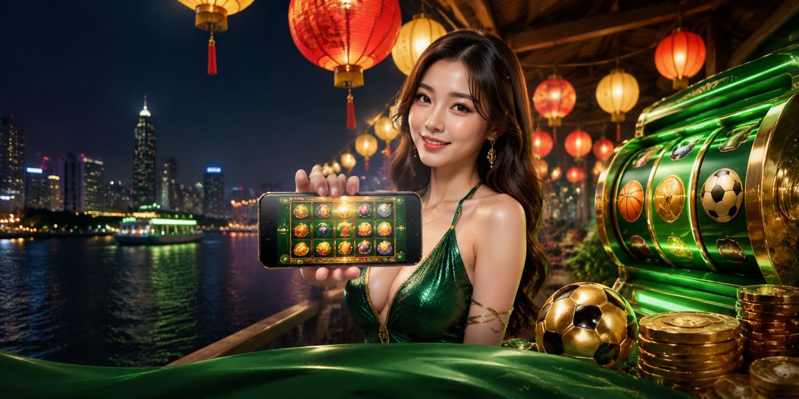 Người chơi tại chợ đêm Sài Gòn trải nghiệm slot game trên ứng dụng di động trong không khí sôi động